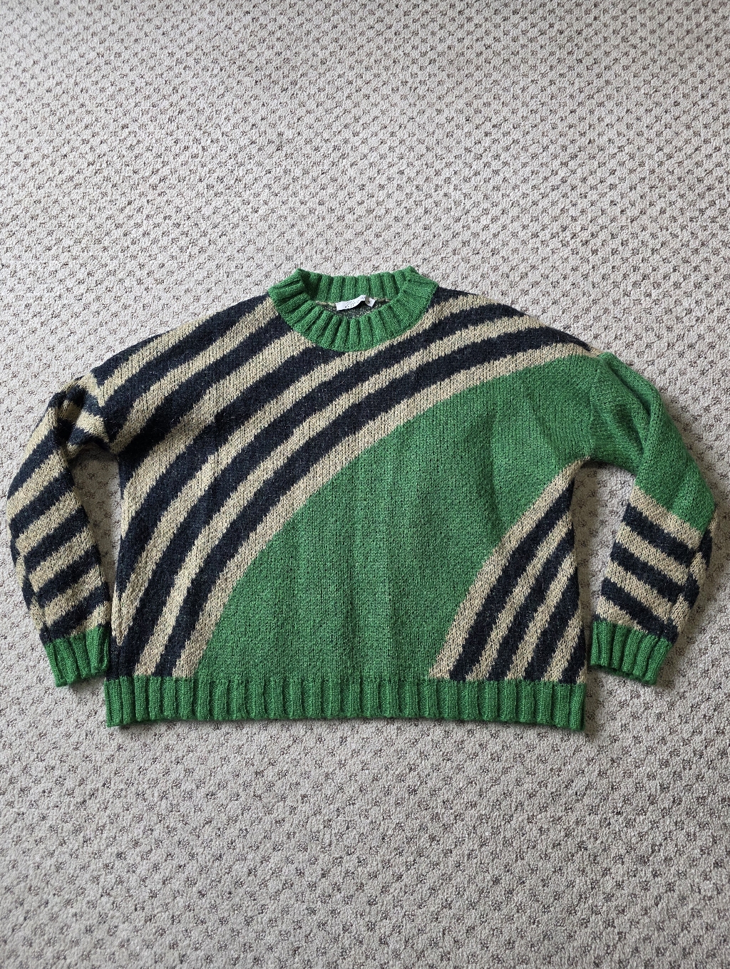 Niccolai Green Ribbed Knit Sweater Top